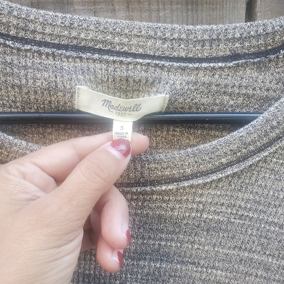Madewell Thermal Side Button Tee Size Small - Picture 5 of 7